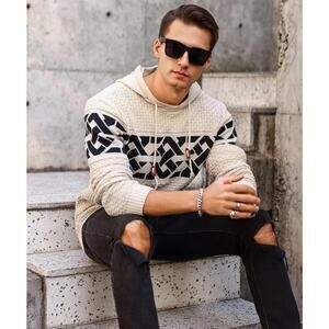 Zaitun Hooded Sweatshirt Southwest Solid Knit Hoodie Pullover Sweater 3XL NWOT